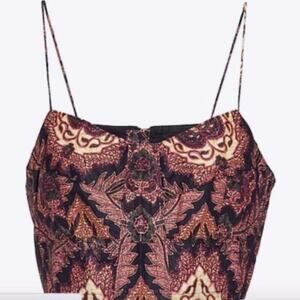 Isabel Marant Embroidered Crop Top Copper size 8